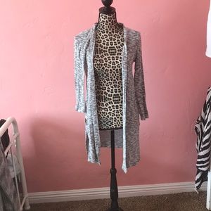 Gray and white cardigan